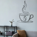 Coffee Cup Line Art Metal Wall Art