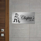 Personalized Hanuman Metal Name Plate for Home – Stainless Steel - Harshita Craft