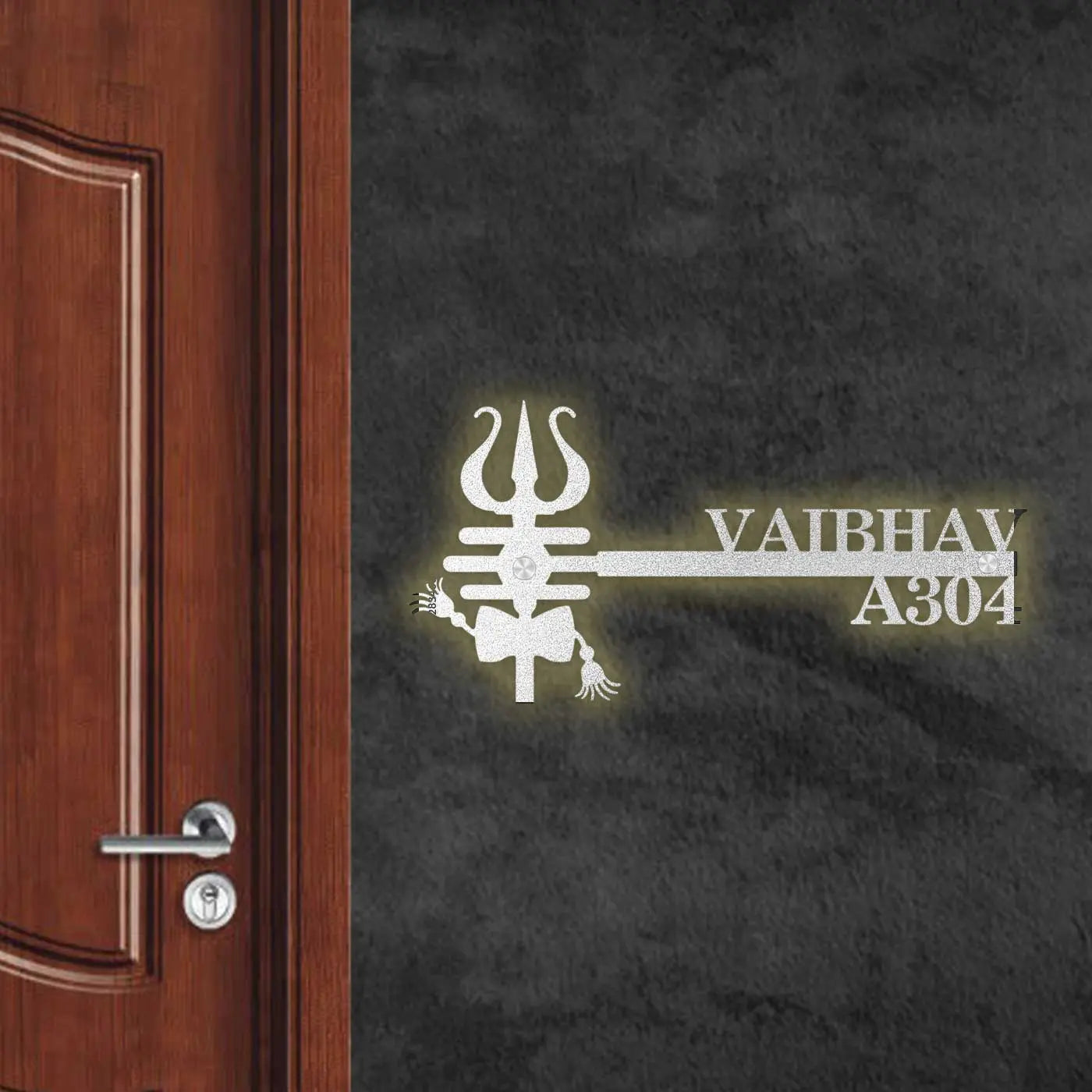 Premium Personalized Metal Name Plate for Home – Laser Cut | Outdoor Entrance Name Plate - Harshita Craft