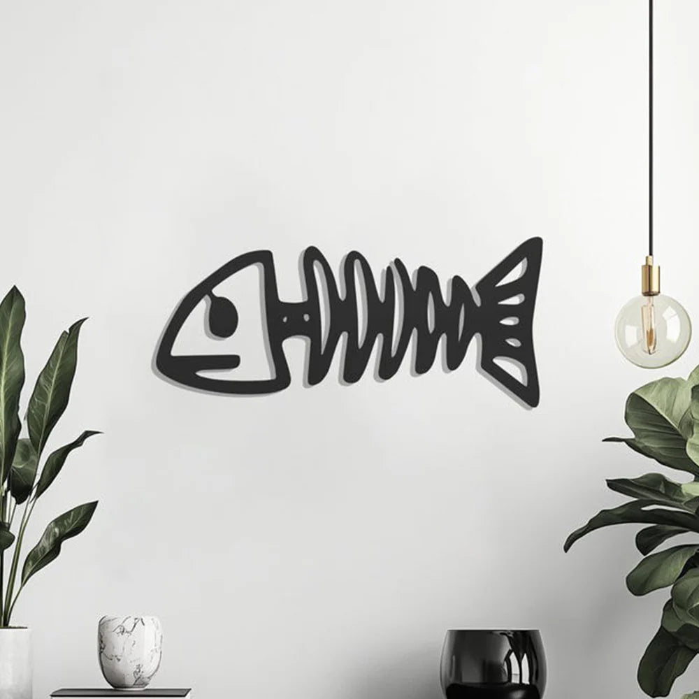 Fish Skeleton Metal Wall Art Decor