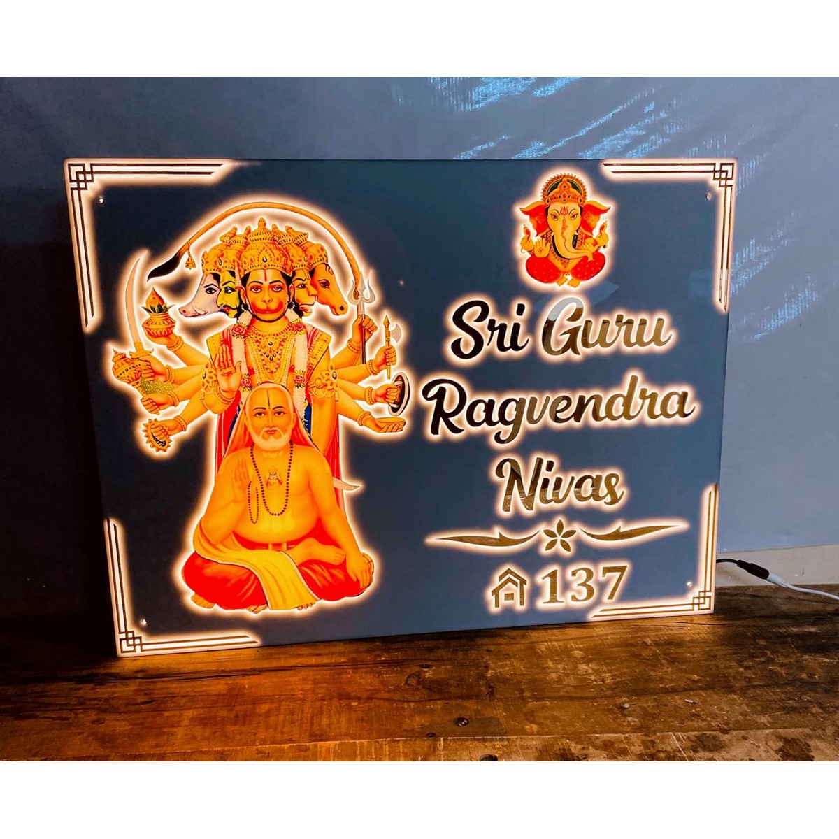Acrylic Customized LED Wall Name Plate 