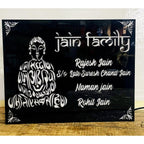 Jain Mahaveer Acrylic LED Name Plate for Home