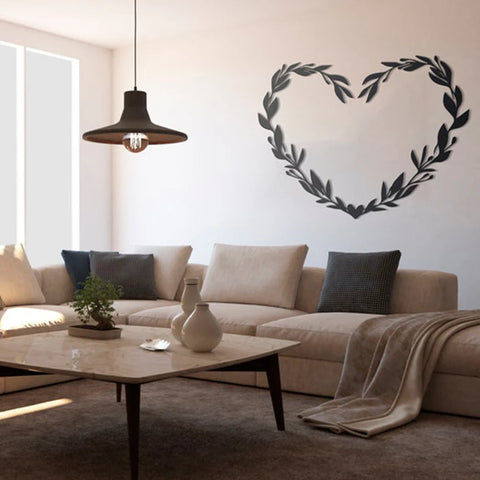 Floral Heart Design Metal Wall Art