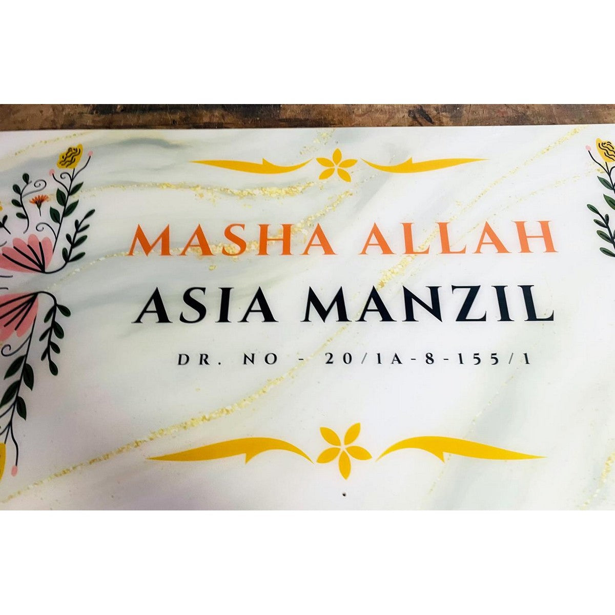 Acrylic Multicolor UV Printed Villa Name Plate