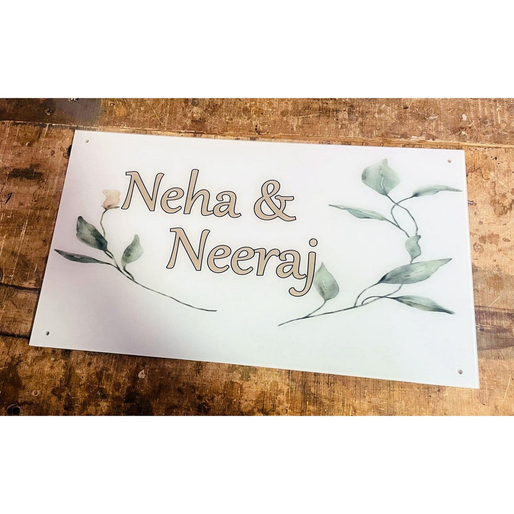 Acrylic Home Name Plate UV Multicolor Print | Premium Acrylic Name Plate Design for Home - Harshita Craft
