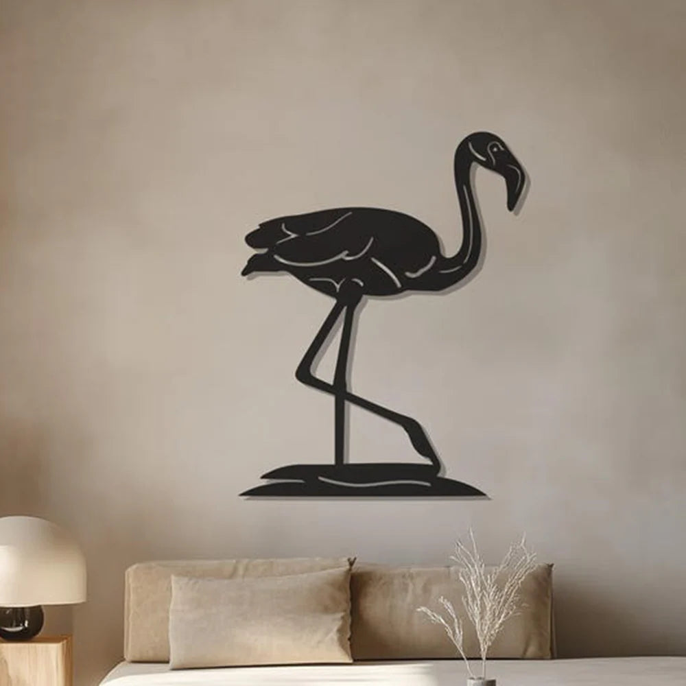 Flamingo Silhouette Metal Wall Art
