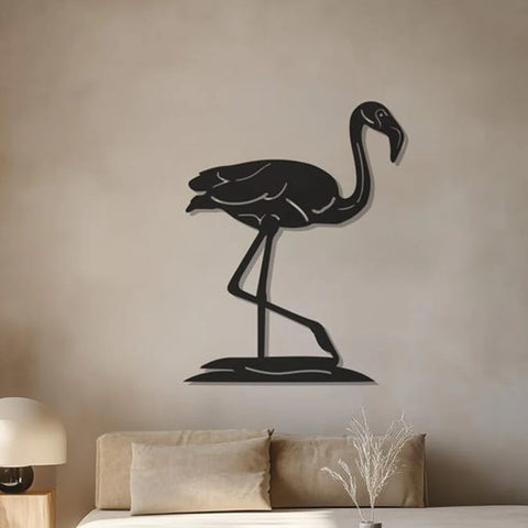 Flamingo Silhouette Metal Wall Art