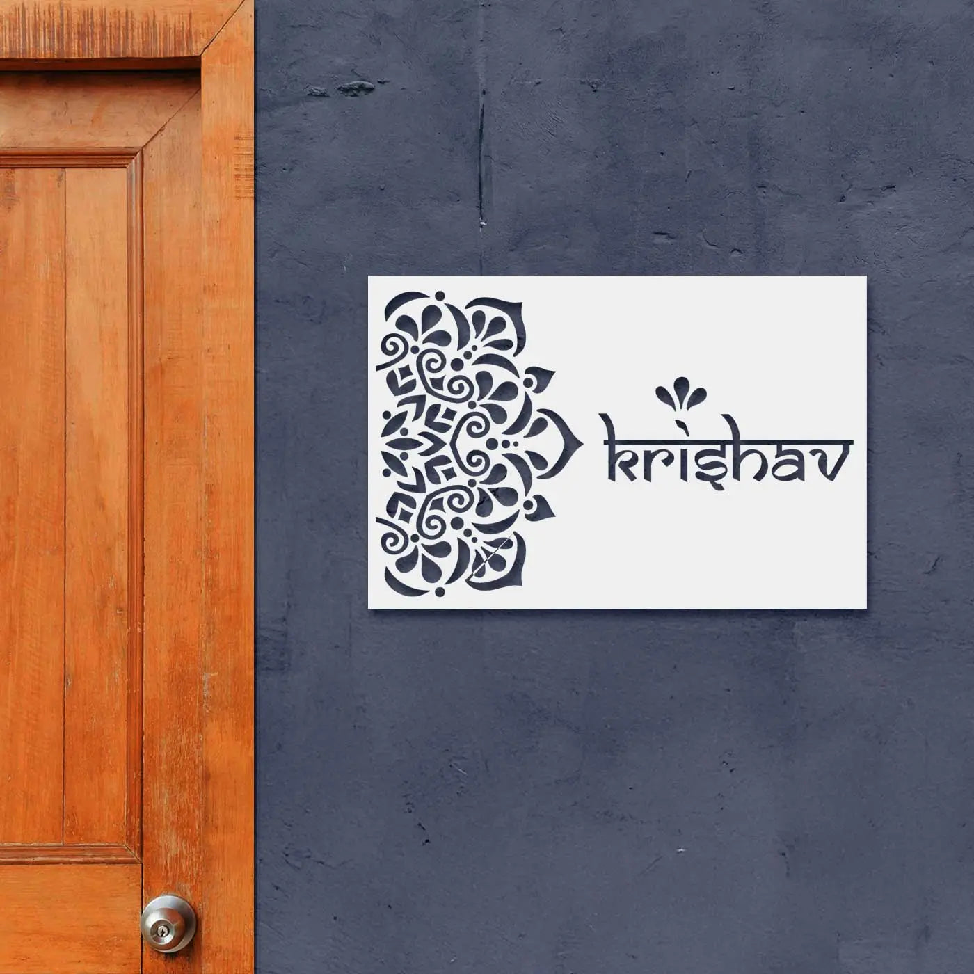 Personalized Metal Name Plate for Home – Rectangle Laser Cut Steel - Harshita Craft