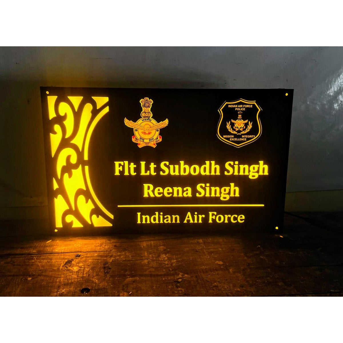  Acrylic Personalised Army LED Name Plate