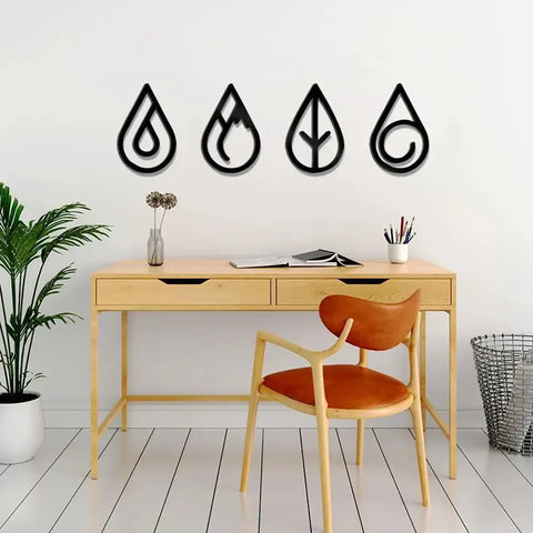 Four Elements Silhouette Metal Wall Art