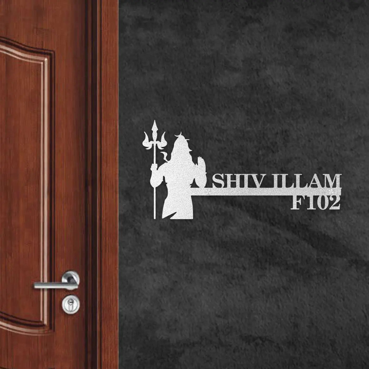 Personalized Metal Name Plate for Home – Religious Theme Laser Cut Design - Harshita Craft