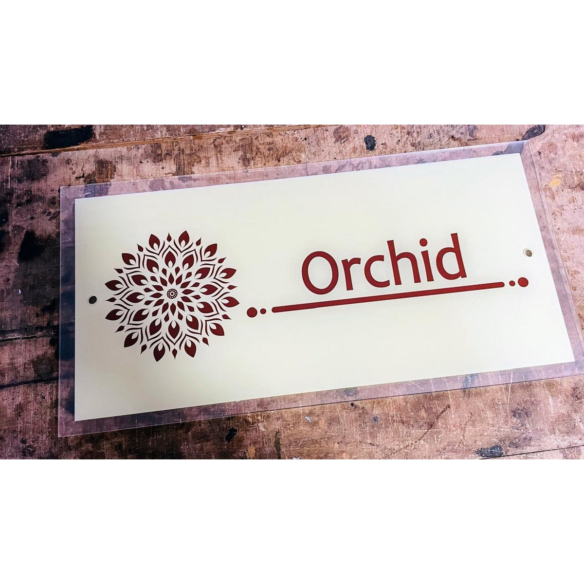 Stylish Multicolor Printed Acrylic Personalized Name Plate for Home - Harshita Craft