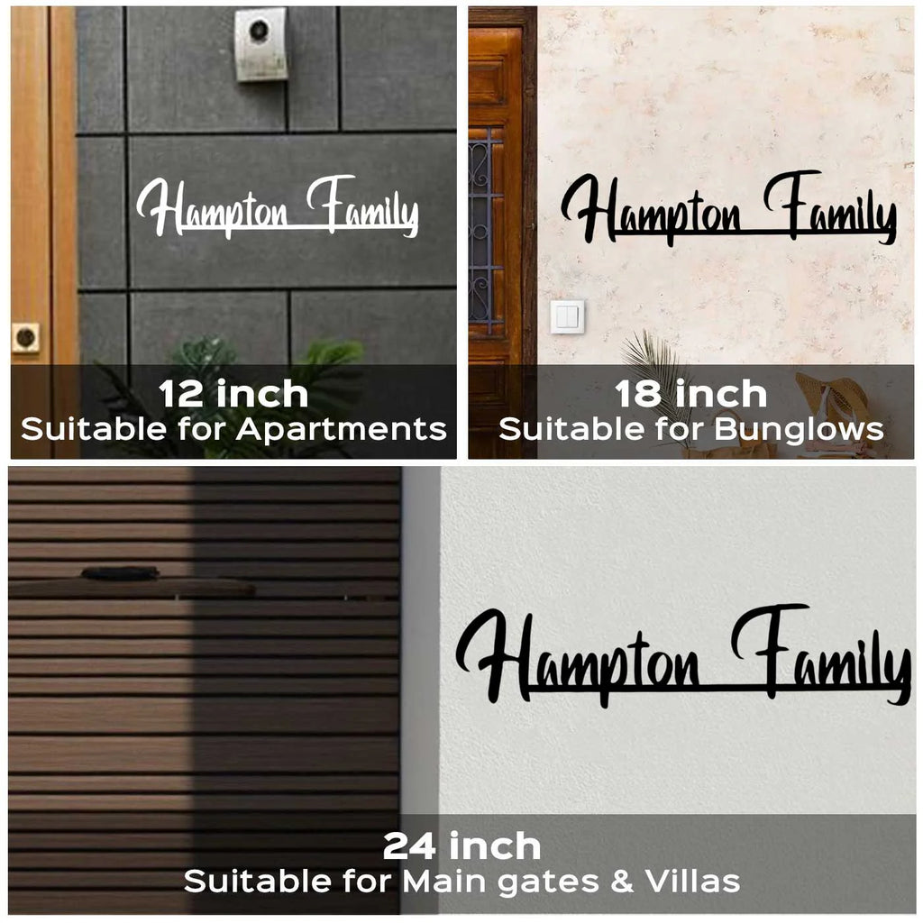 Personalized Weatherproof Minimal Laser Cut Metal Name Plate for Home - Harshita Craft