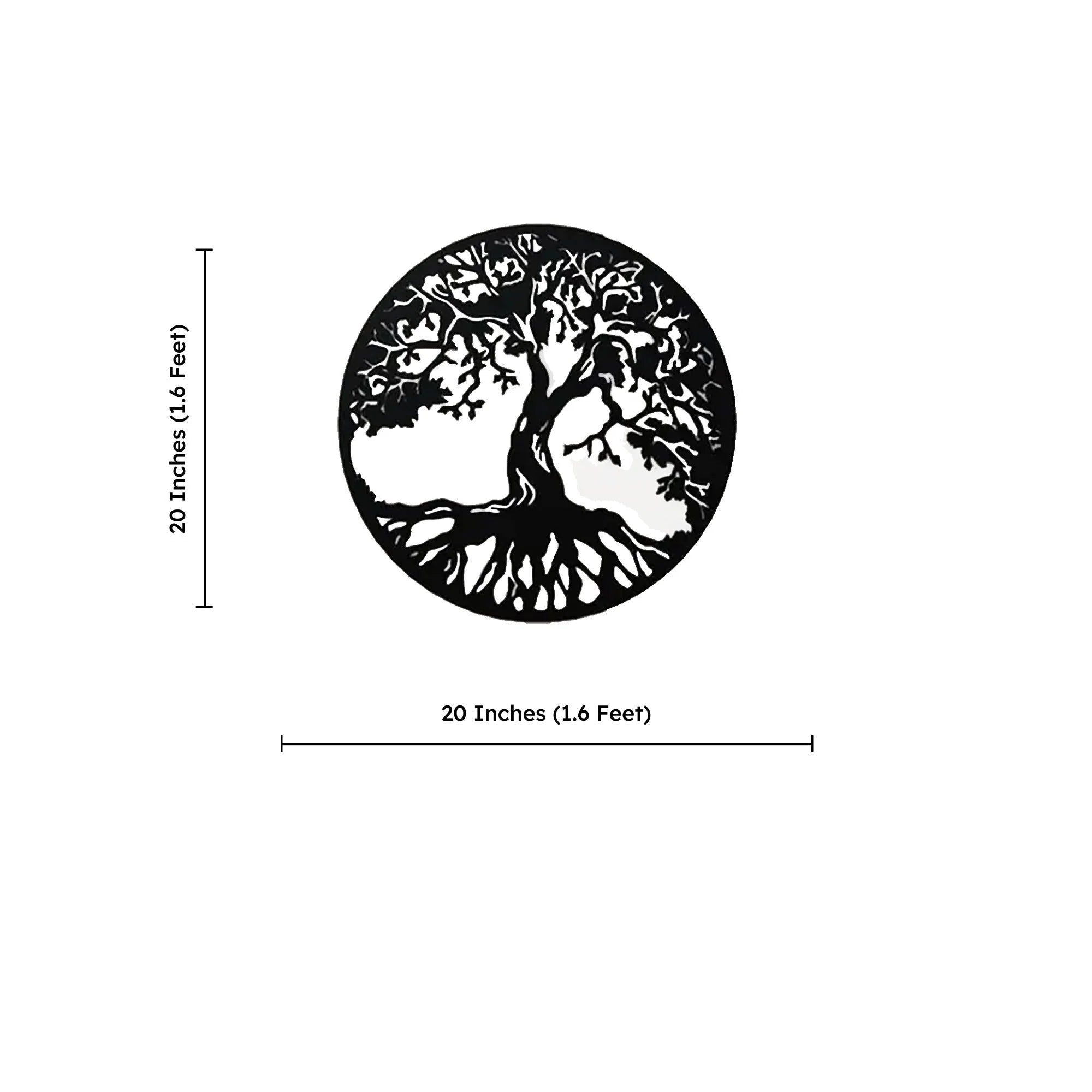 Tree Roots Circle Metal Wall Art