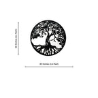 Tree Roots Circle Metal Wall Art