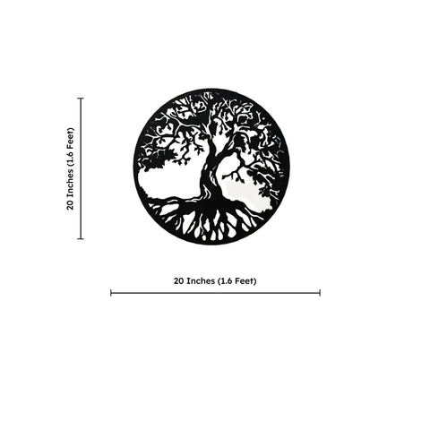 Tree Roots Circle Metal Wall Art