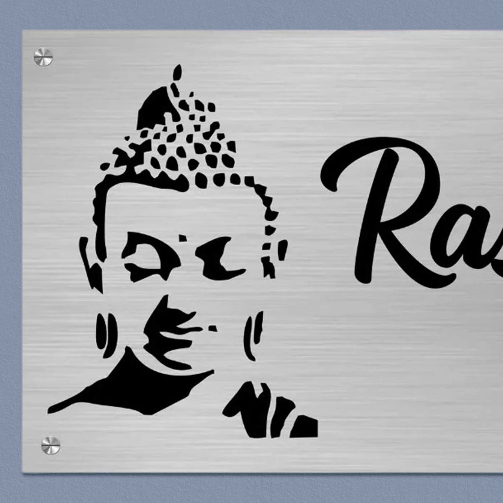 Personalized Metal Name Plate for Home – Waterproof Shiv Ji Design Steel LED Name Plate - Harshita Craft
