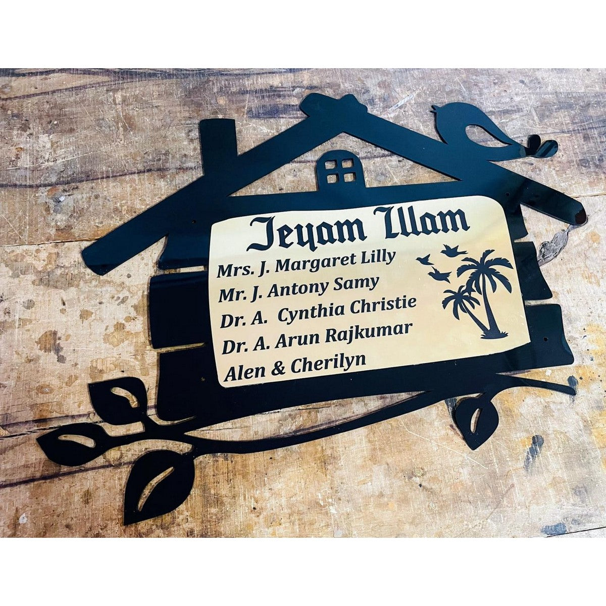 Hut Shape Acrylic Name Plate for Home