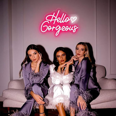 Hello Gorgeous Neon Light – LED Neon Light Board for Room & Bedroom