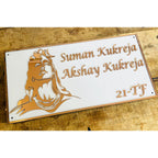 Adiyogi Design Acrylic LED Name Plate for Home