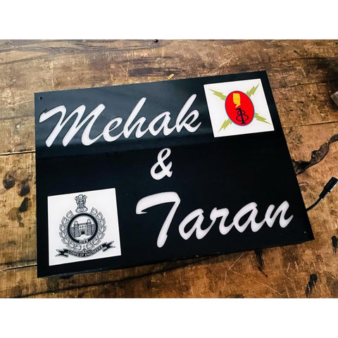 Warm White LED Acrylic Name Plate for Home – CNC Laser Cut Custom Acrylic Wall Plate