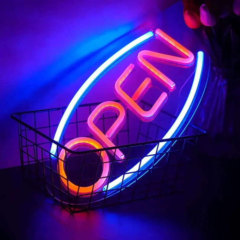 VYNES OPEN Neon Light – LED Neon Light Board for Room & Bedroom - Harshita Craft