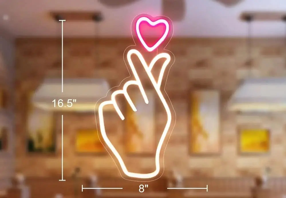 Korean Finger Heart Neon Light