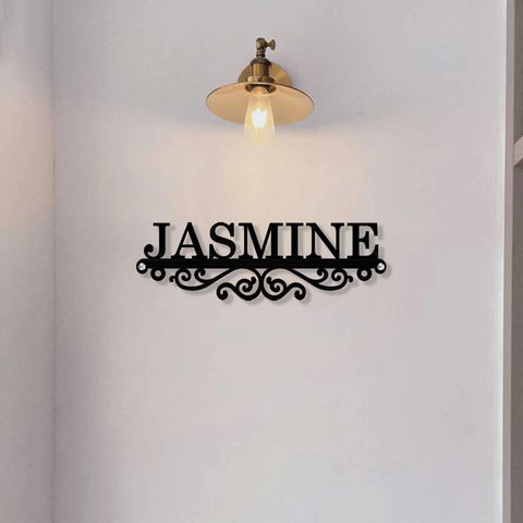 Personalized Laser Cut Minimal Design Metal Name Plate for Home