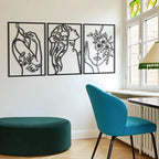 Abstract Woman With Flower Metal Wall Art