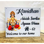 Acrylic Customisable Hanuman Design LED House Name Plate – Waterproof Acrylic Name Plate for Home - Harshita Craft