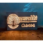 Embossed Letters Acrylic LED Name Plate for Home