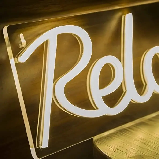 Relax Neon Light – LED Neon Light Board for Room & Bedroom - Harshita Craft