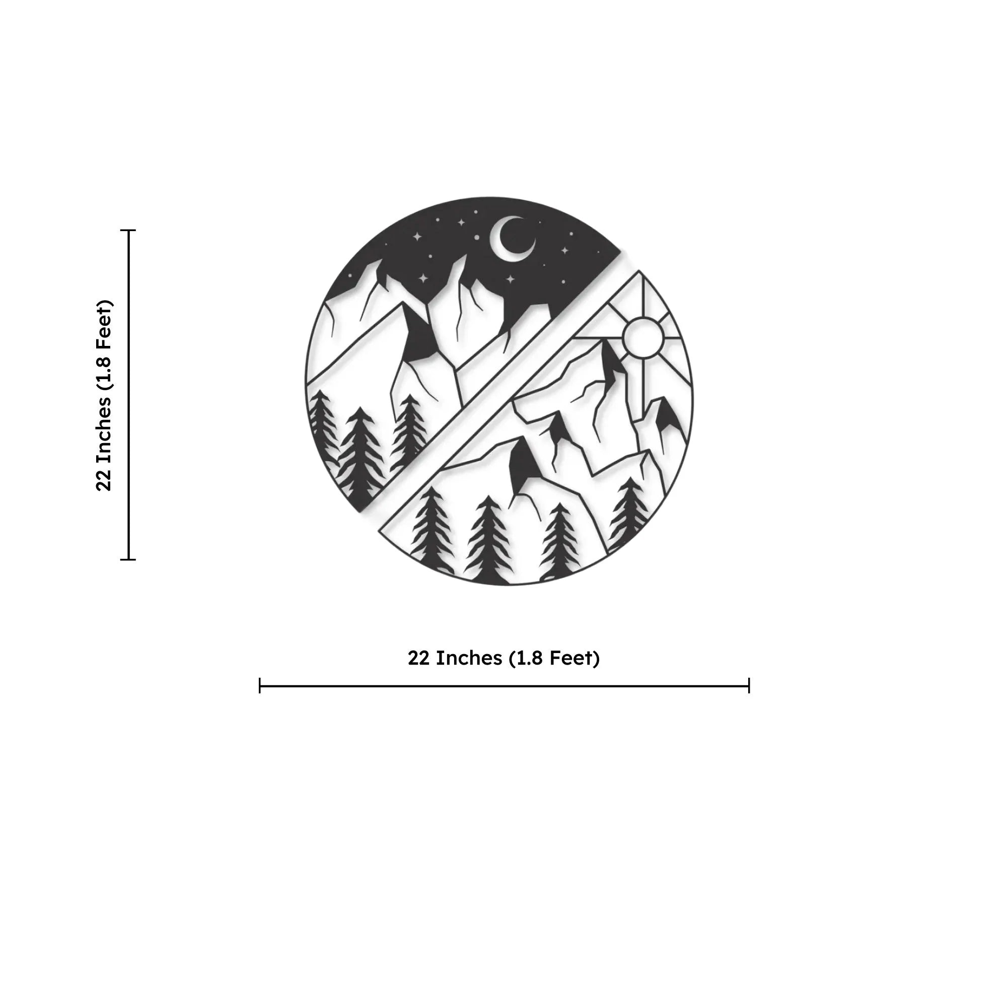 Moon Mountain Metal Wall Art 