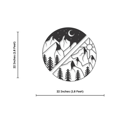 Moon Mountain Metal Wall Art 