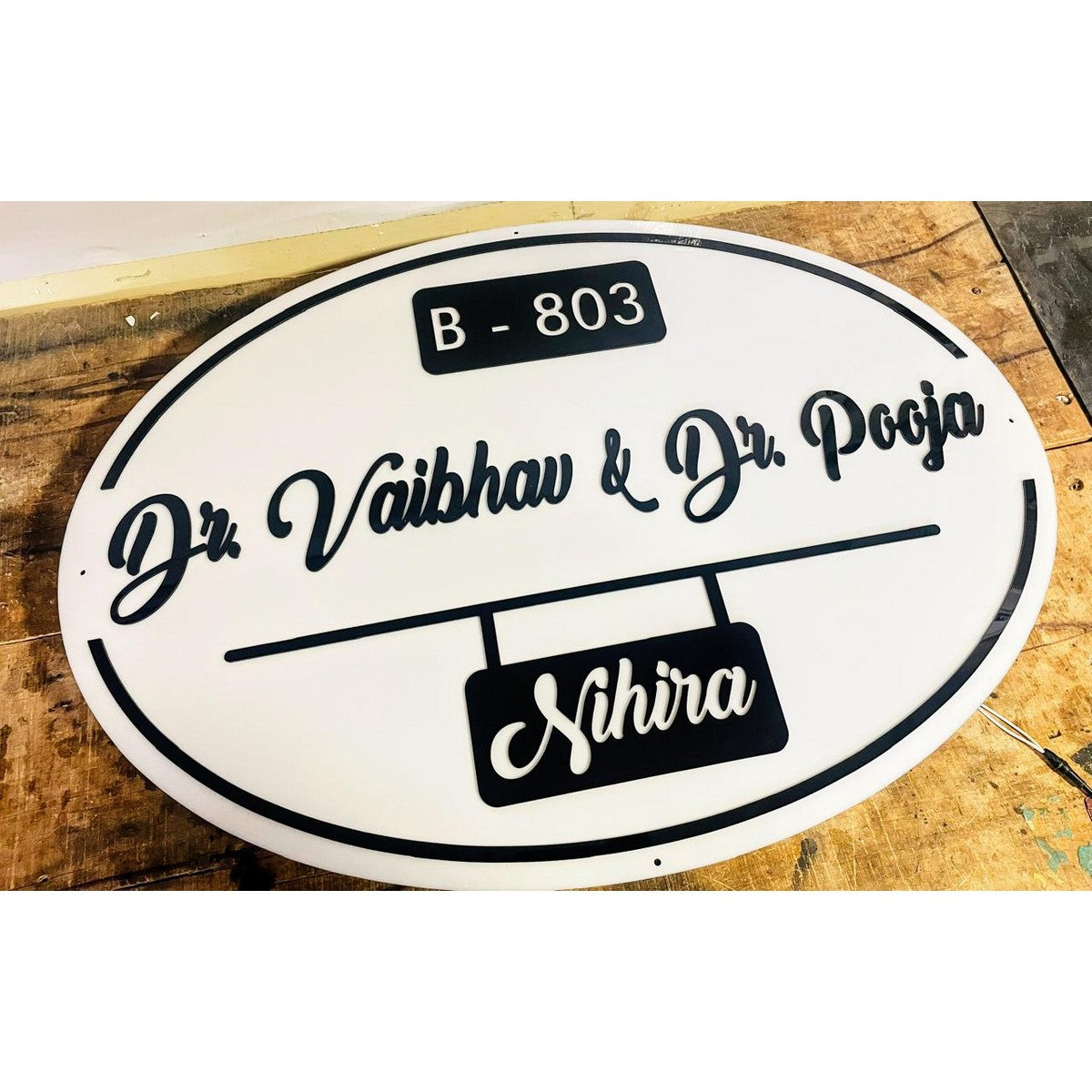 Doctor Acrylic Embossed Letters Waterproof LED Name Plate - Harshita Craft