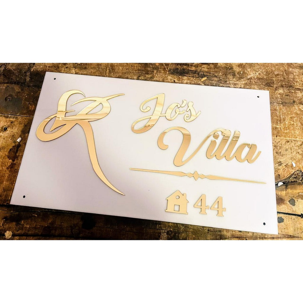 Acrylic Personalized Waterproof LED Wall Name Plate - Harshita Craft