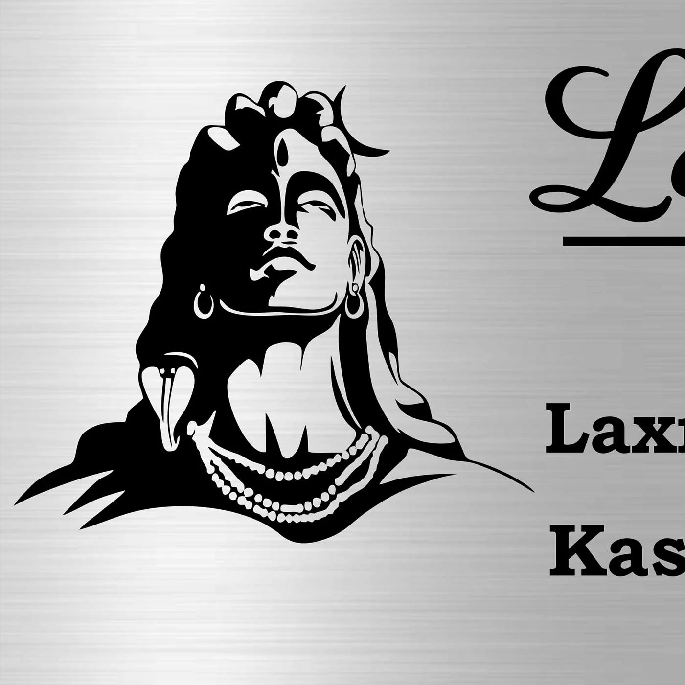 Personalized Shiva Theme Stainless Steel Metal Name Plate for Home & Outdoor - Harshita Craft