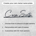 Personalized Modern Laser Cut Metal Name Plate for Home | Weatherproof Steel Design - Harshita Craft