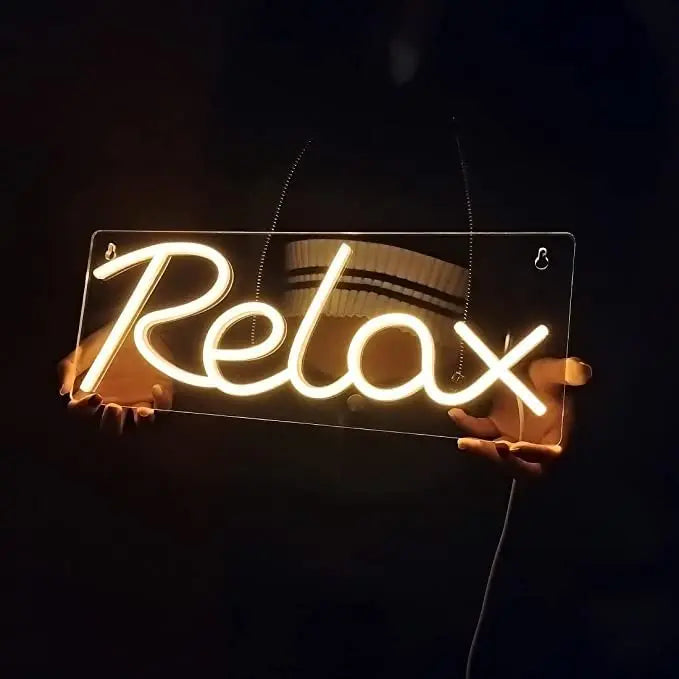 Relax Neon Light – LED Neon Light Board for Room & Bedroom - Harshita Craft