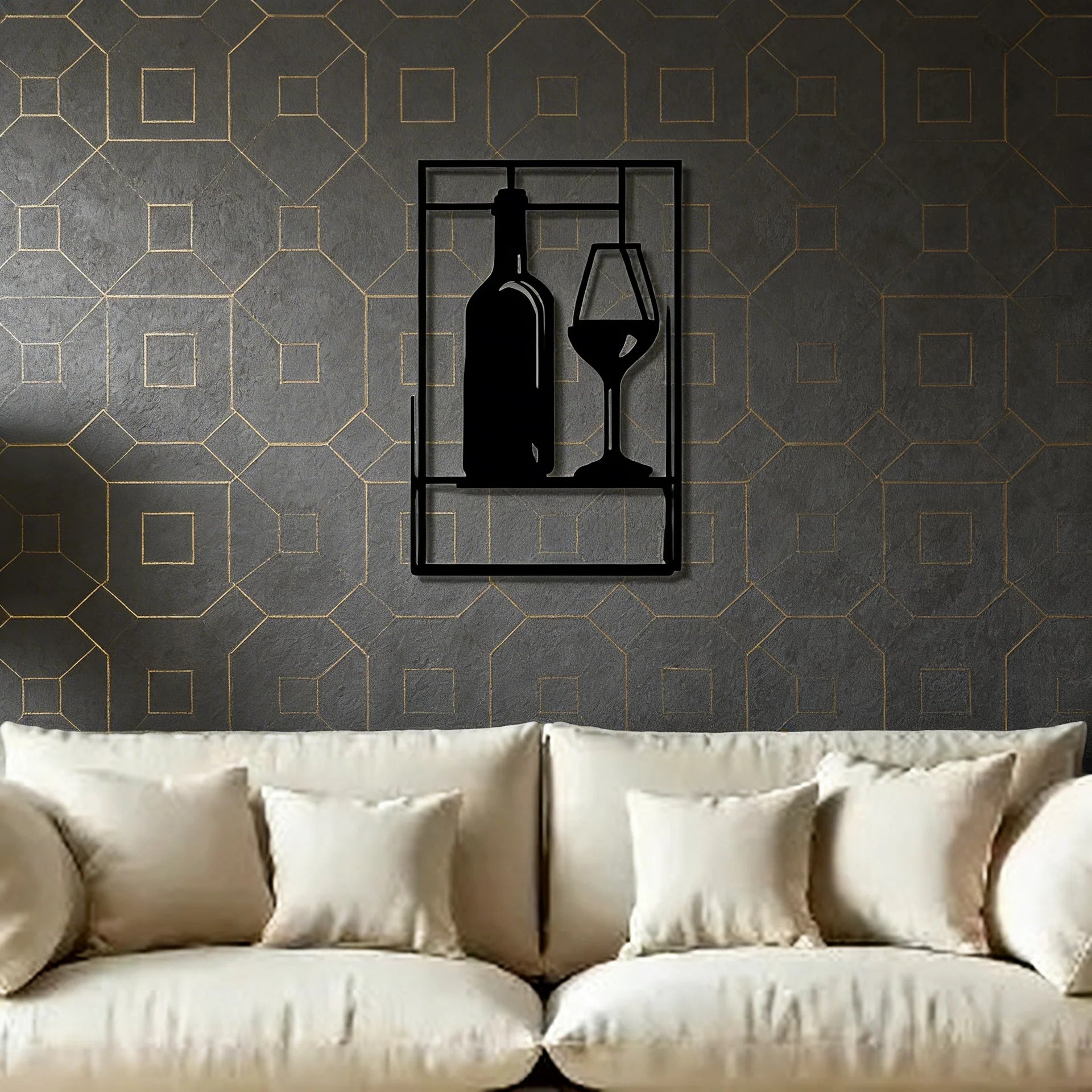  Glass Bar Metal Wall Art