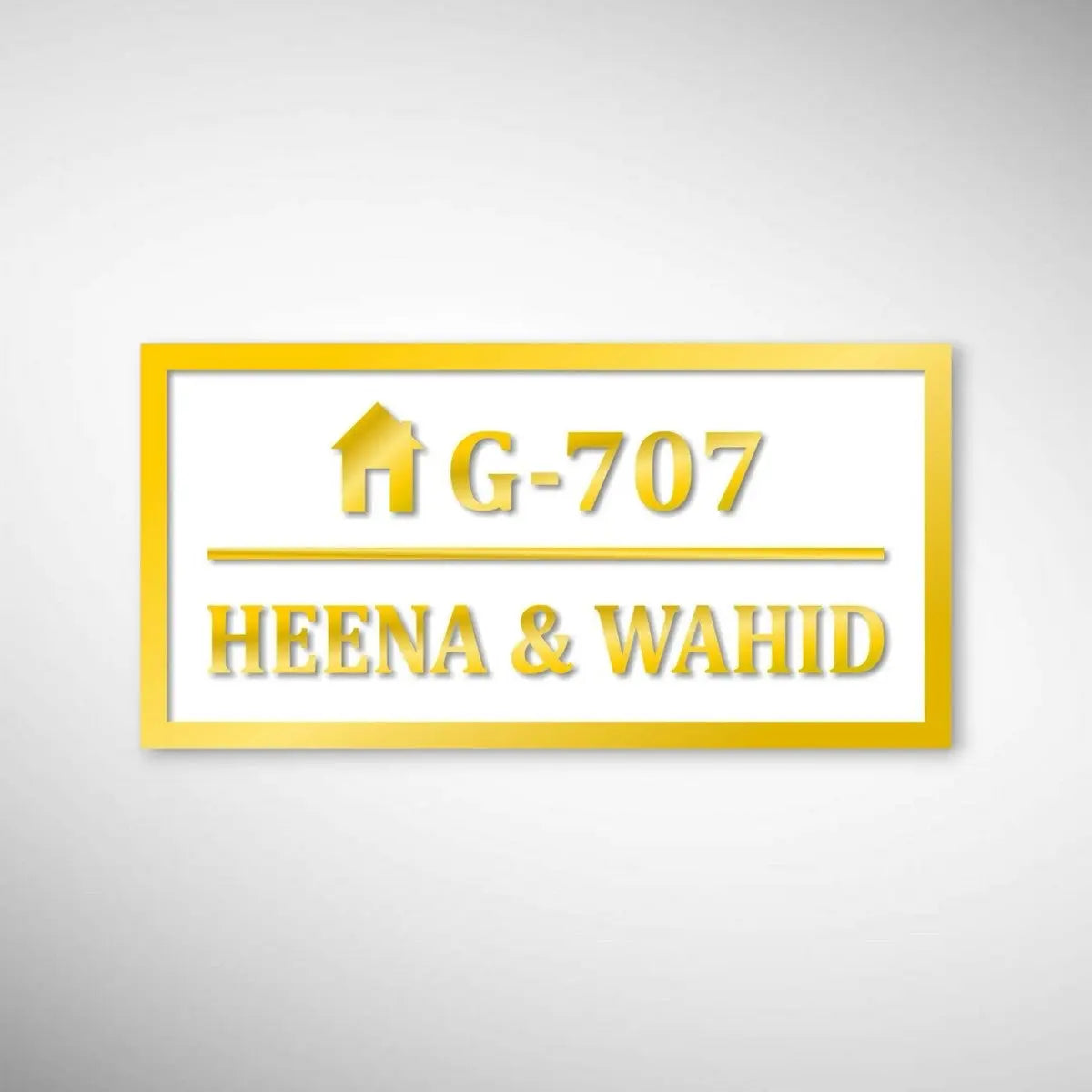Black & White ACP Acrylic Name Plate for Home | Custom Fancy Acrylic Name Plate Design - Harshita Craft