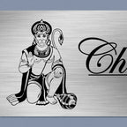 Personalized Hanuman Metal Name Plate for Home – Stainless Steel - Harshita Craft