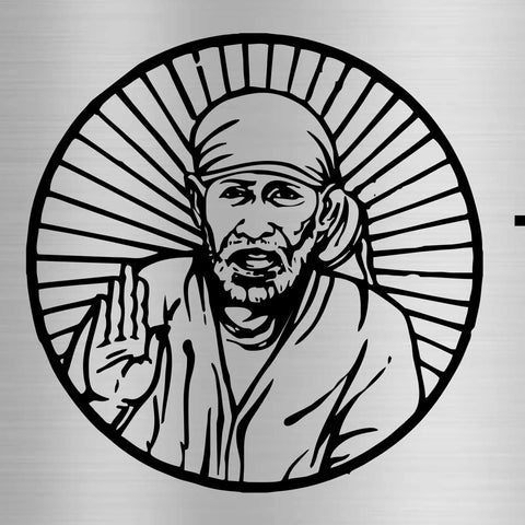 Personalized Stainless Steel Metal Name Plate for Home – Sai Baba Theme
