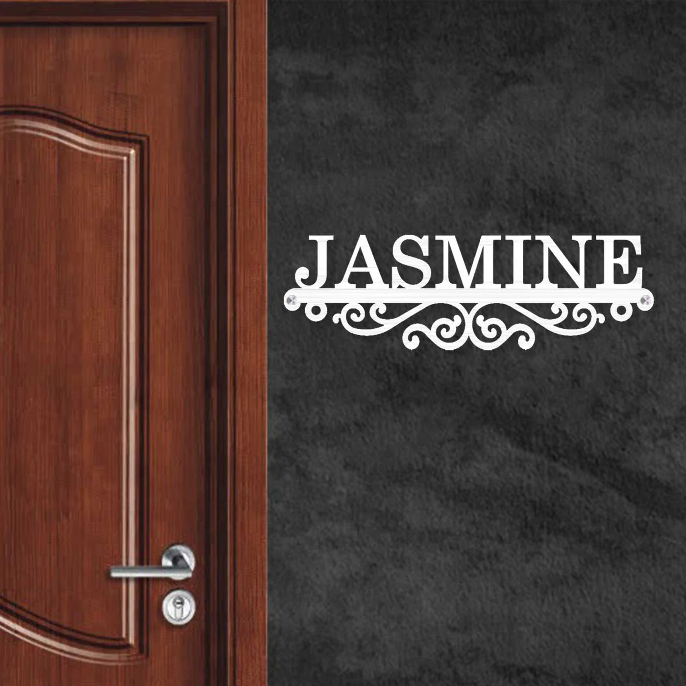 Personalized Laser Cut Minimal Design Metal Name Plate for Home - Harshita Craft