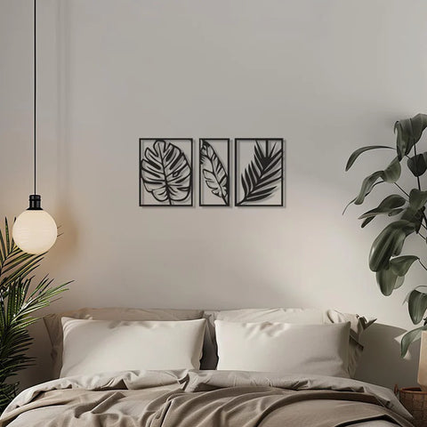 Leaf 3-Panel Metal Wall Art 