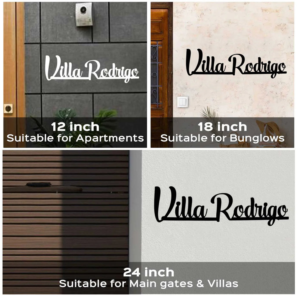 Personalized Weatherproof Modern Metal Cut Out Name Plate for Home & Outdoor - Harshita Craft