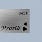 Personalized Love Theme Stainless Steel Metal Name Plate for Home Entrance - Harshita Craft
