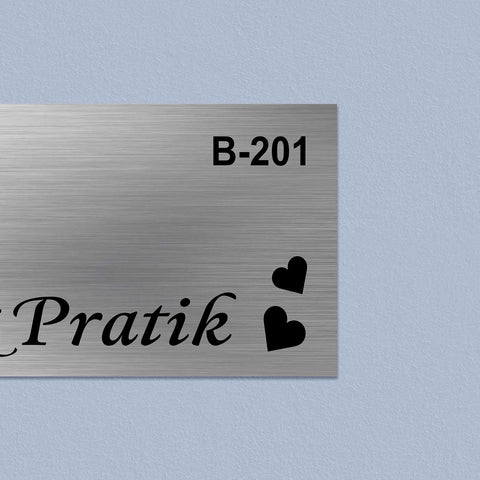 Personalized Love Theme Stainless Steel Metal Name Plate for Home Entrance