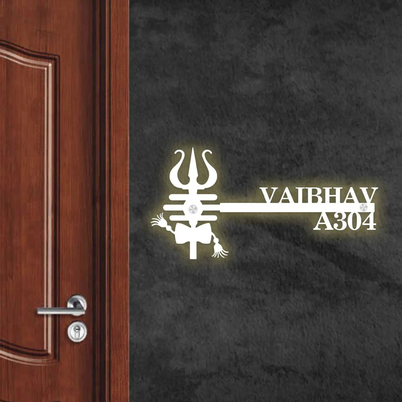 Premium Personalized Metal Name Plate for Home – Laser Cut | Outdoor Entrance Name Plate - Harshita Craft