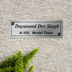 Personalized Minimalist Stainless Steel Metal Name Plate for Home – Custom Name Plate for House Entrance & Outdoor - Harshita Craft
